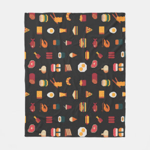 Pixel art eten, naadloze textuur. fleece deken