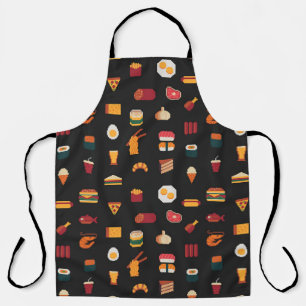Pixel art eten, naadloze textuur. schort