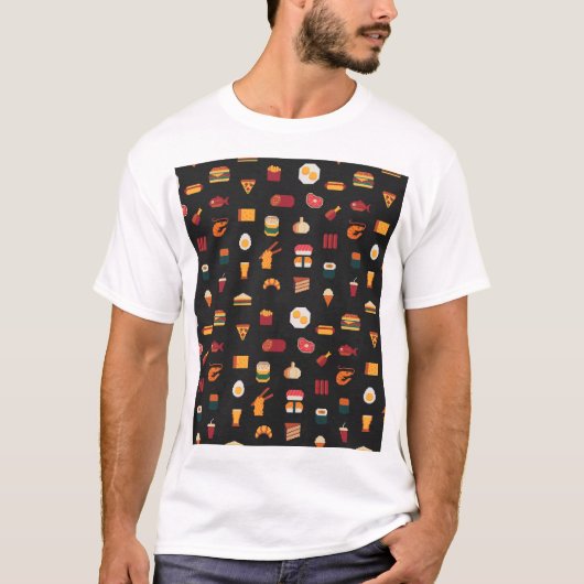 Pixel art eten, naadloze textuur. t-shirt (Voorkant)