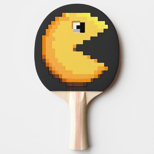 Pixel art fanart tribute PacMan, zwart Tafeltennisbatje (Voorkant)