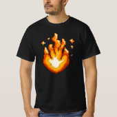 Pixel Art Fire Flame Graphic T-shirt (Voorkant)