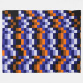 Pixel Art Fleece Deken – Blues, Sinaasappel & Eart (Voorkant (Horizontaal))