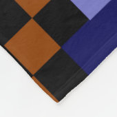 Pixel Art Fleece Deken – Blues, Sinaasappel & Eart (Hoek)