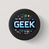 Pixel Art for Geks Ronde Button 3,2 Cm (Voorkant)