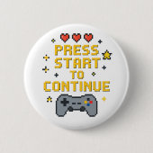 Pixel Art Gaming Knop Ronde Button 5,7 Cm (Voorkant)