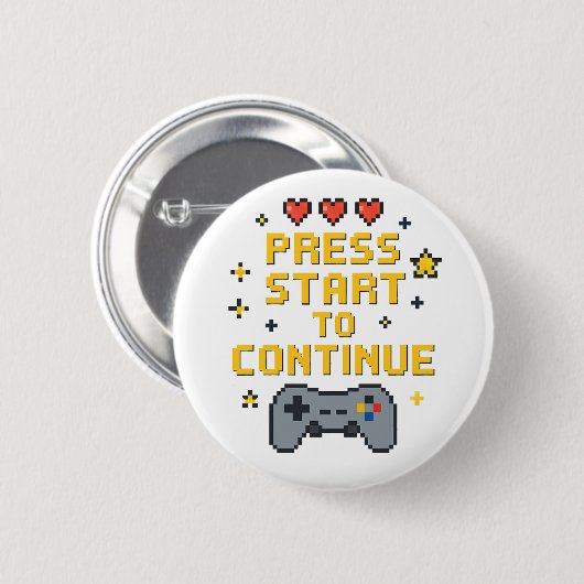 Pixel Art Gaming Knop Ronde Button 5,7 Cm (Voorkant /achterkant)