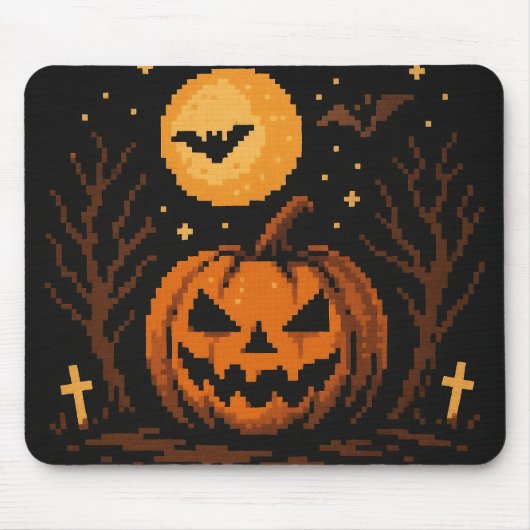 Pixel art geïnspireerde Halloween muismat (Voorkant)