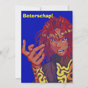 Pixel Art girl changing beterschap! Feestdagenkaart
