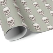 Pixel Art Gothic Spooky Skull Patroon Cadeaupapier (Rol Hoek)