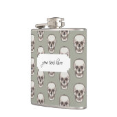 Pixel Art Gothic Spooky Skull Patroon Heupfles (Links)