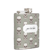 Pixel Art Gothic Spooky Skull Patroon Heupfles (Rechts)