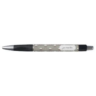 Pixel Art Gothic Spooky Skull Pattern Pen