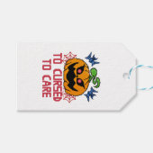 Pixel Art Halloween pompoenen, schedels en vleermu Cadeaulabel (Voorkant (Horizontaal))