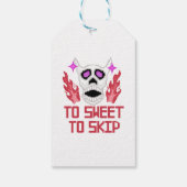 Pixel Art Halloween pompoenen, schedels en vleermu Cadeaulabel (Achterkant)