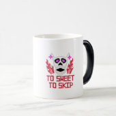 Pixel Art Halloween pompoenen, schedels en vleermu Magische Mok (Voorkant rechts)