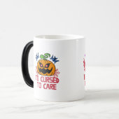 Pixel Art Halloween pompoenen, schedels en vleermu Magische Mok (Voorkant links)