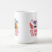 Pixel Art Halloween pompoenen, schedels en vleermu Magische Mok (Midden)