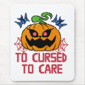 Pixel Art Halloween pompoenen, schedels en vleermu Muismat (Voorkant)