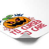 Pixel Art Halloween pompoenen, schedels en vleermu Poster (Hoek)