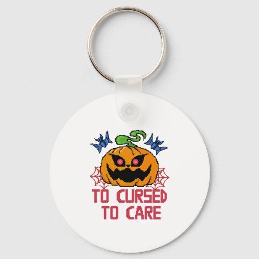 Pixel Art Halloween pompoenen, schedels en vleermu Sleutelhanger (Voorkant)