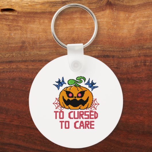Pixel Art Halloween pompoenen, schedels en vleermu Sleutelhanger (Voorkant)