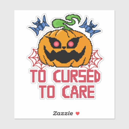 Pixel Art Halloween pompoenen, schedels en vleermu Sticker (Vel)