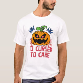 Pixel Art Halloween pompoenen, schedels en vleermu T-shirt