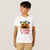 Pixel Art Halloween pompoenen, schedels en vleermu T-shirt (Voorkant volledig)