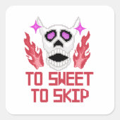 Pixel Art Halloween pompoenen, schedels en vleermu Vierkante Sticker (Voorkant)