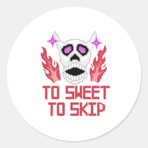Pixel Art Halloween Pompoenen, Schedels & Vleermui Ronde Sticker