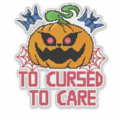 Pixel Art Halloween Pompoenen, Schedels & Vleermui Sticker (Voorkant)