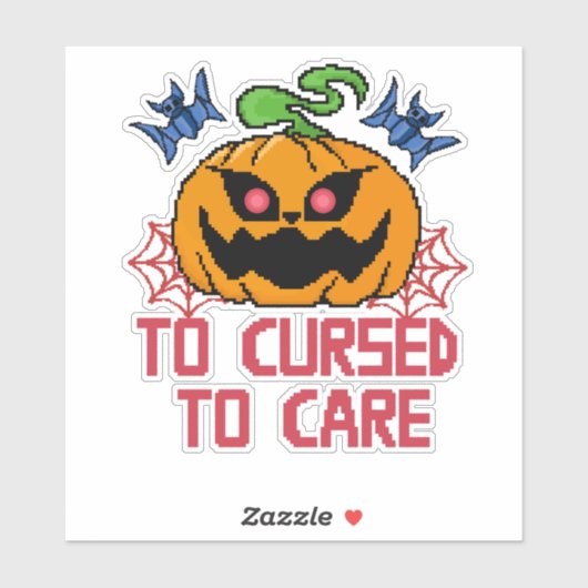 Pixel Art Halloween Pompoenen, Schedels & Vleermui Sticker (Vel)