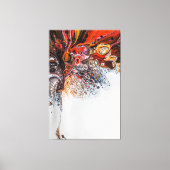 Pixel Art Heldere Kleuren Verbluffende Rood Goud B Canvas Afdruk (Voorkant)