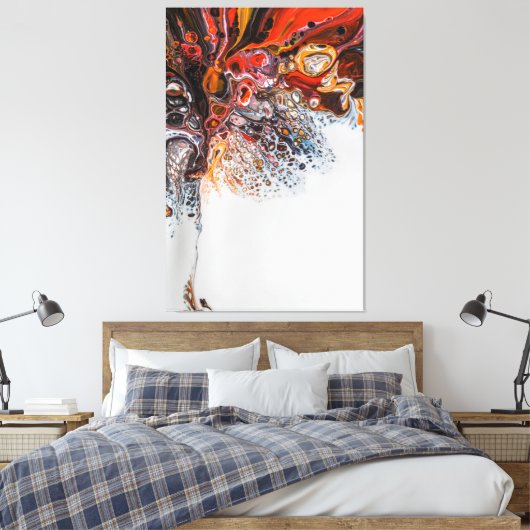 Pixel Art Heldere Kleuren Verbluffende Rood Goud B Canvas Afdruk (Insitu (Slaapkamer))