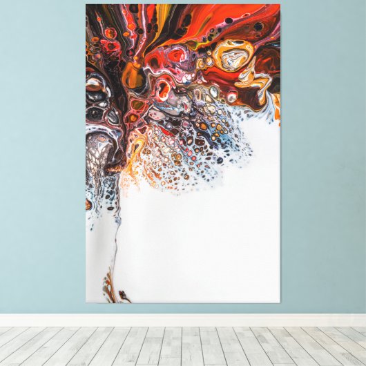 Pixel Art Heldere Kleuren Verbluffende Rood Goud B Canvas Afdruk (Insitu (Houten vloer))