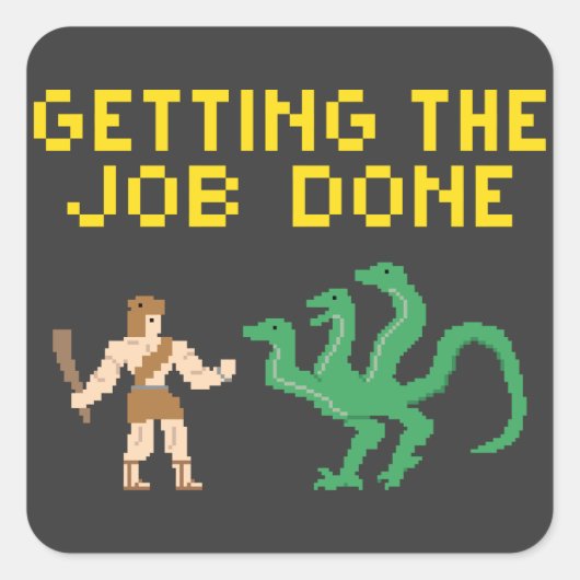 Pixel Art Hercules - Sticker (Voorkant)