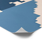 Pixel Art Howling Wolf bij zonsondergang Poster (Hoek)