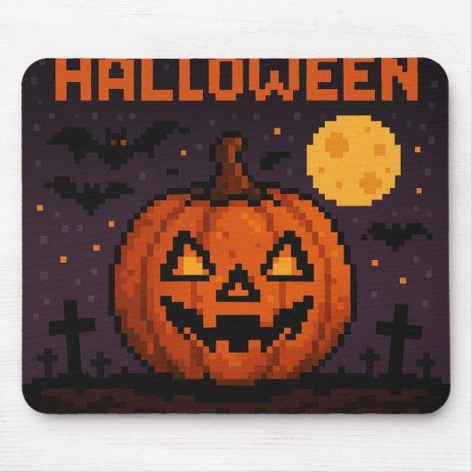 Pixel art inspired Halloween mouse pad Muismat (Voorkant)