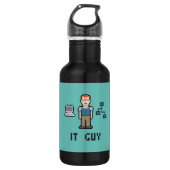 Pixel Art IT Guy Waterfles (Voorkant)