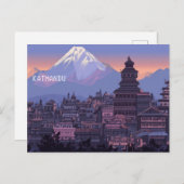 Pixel Art Kathmandu Nepal Briefkaart (Voorkant / Achterkant)