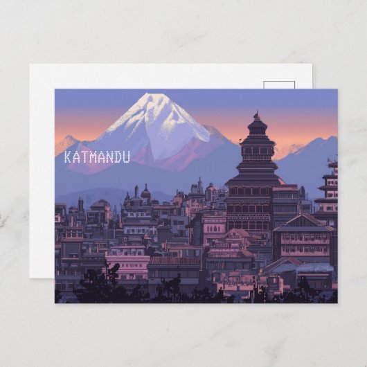 Pixel Art Kathmandu Nepal Briefkaart (Voorkant / Achterkant)
