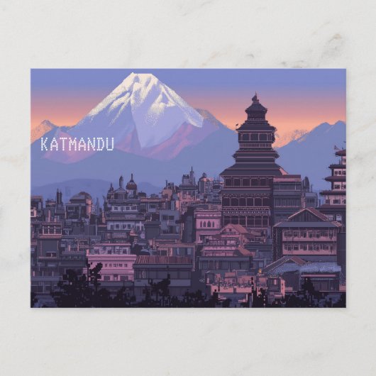 Pixel Art Kathmandu Nepal Briefkaart (Voorkant)