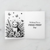 Pixel Art Katten en bloemen Denken aan jou Kaart (Binnen)