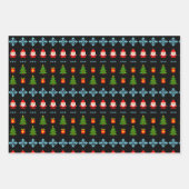 Pixel Art Kerst Inpakpapier Vel (Voorkant 3)