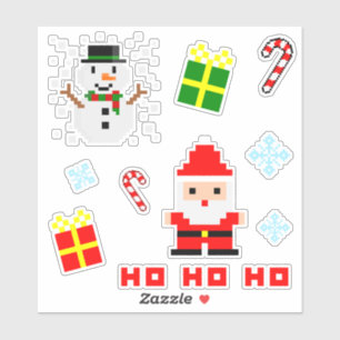 Pixel Art Kerst Set Sticker