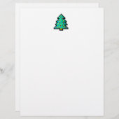 Pixel art kerstboom groen met versieringen (Voorkant / Achterkant)