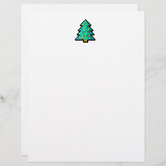 Pixel art kerstboom groen met versieringen (Voorkant / Achterkant)