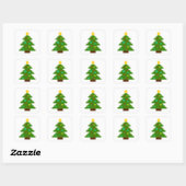 Pixel Art-kerstboom Vierkante Sticker (Vel)