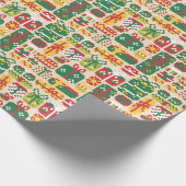 Pixel Art Kerstcadeau Patroon Cadeaupapier (Hoek)