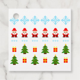 Pixel Art Kerstmis Bedankjes Labels